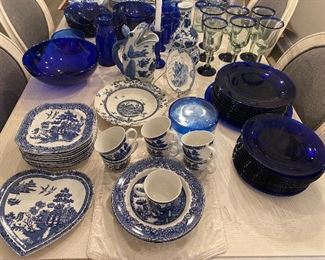 Churchill and Johnson Bros Blue Willow dishes