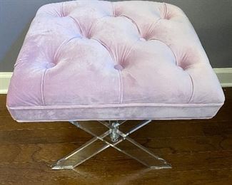 Tufted Lucite Bench
