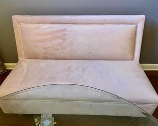 Blush Setee  with Lucite Footed Option