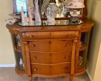 Antique oak buffet with claw feet