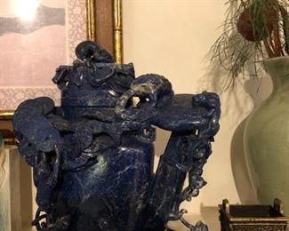 Large carved blue Lapis sculpture