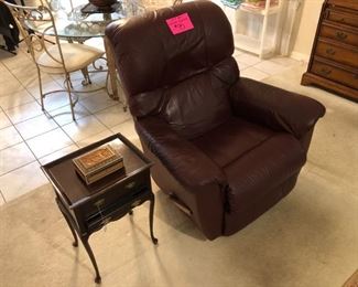 Leather lazyboy rocking recliner