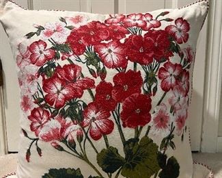 Pair of large floral throw pillows