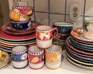 Vietri Dinnerware, Solimene, 24 pieces. Chargers separate