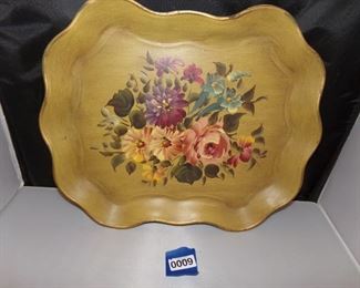 Vintage hand painted tole tray