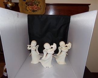 12 in tall hand made ceramic angels