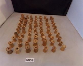 Lot of 70 antique/vintage wooden spools