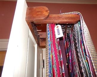 Unique wooden tie rack w/ties