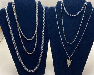 Five Golden Colored Necklaces