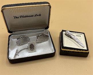Silver Colored Cuff Links Clip