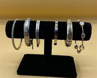 Six Silver Toned Bracelets