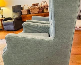 $300 
Pair of teal green club chairs
40T & 30W arm to arm&nbsp;