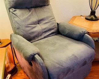  $340 
Pair of brown microsuede recliner Bonzy Home 2018 -41T x 28Warm to arm
