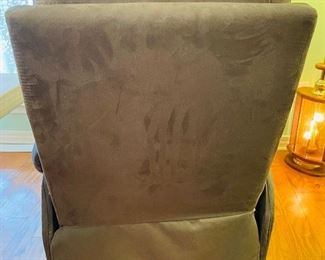  $340 
Pair of brown microsuede recliner Bonzy Home 2018 -41T x 28Warm to arm

