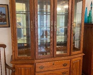 $450 Oak china cabinet 64Lx82Tx20"D