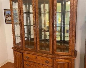 $450 
Oak china cabinet 64Lx82Tx20"D