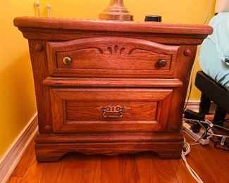 $165 
Solid Oak pair of night stands 26Lx13Dx23H