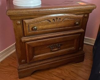 $75 
Solid Oak night stand 26Lx13Dx23H
