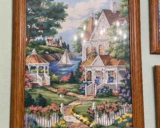 $110 Set of 3 painting framed under glass 22x18 Ea