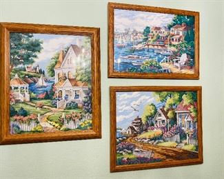 $110 
Set of 3 painting framed under glass 22x18 Ea