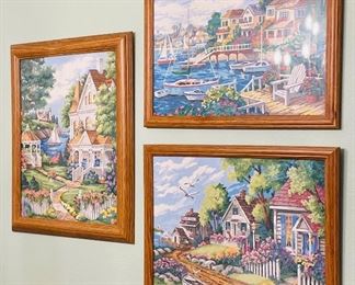 $110 
Set of 3 painting framed under glass 22x18 Ea