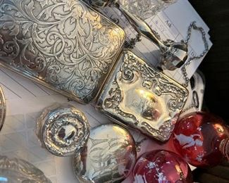 Sterling handbags, cigarette cases, perfume bottles...