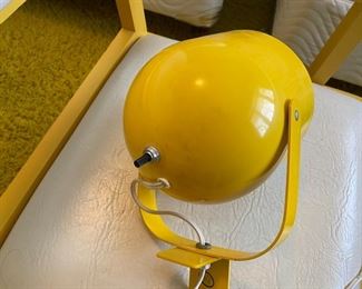 Vintage yellow clamp-on spotlight lamp