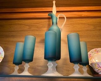 Italian glass decanter set