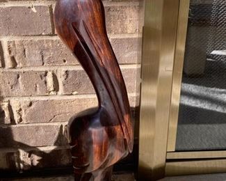 Carved wood pelican