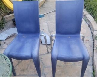 Philippe Stark chairs. Marked.