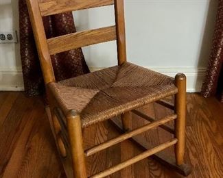 Rush Seat Ladder Back Rocker 