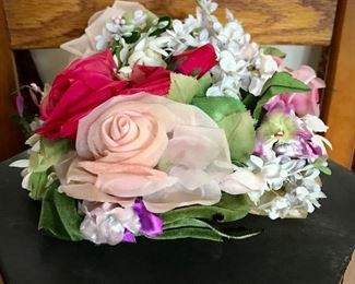 Vintage Pearl & Jam Floral Net Hat 