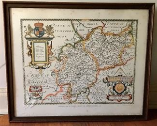 Saxton's Map of Warwickshire and Leichsershire, 1576 
