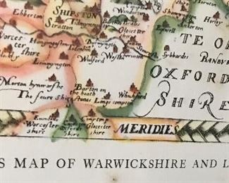 Saxton's Map of Warwickshire and Leichsershire, 1576 