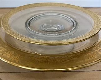 Gold Rimmed Cake Dish 