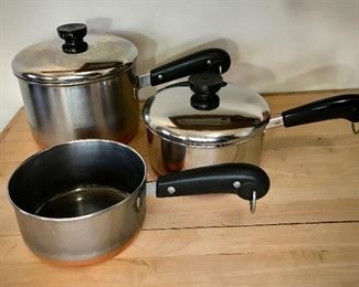 Revere Ware Copper Bottom Cookware, Excellently Kept Condition! 