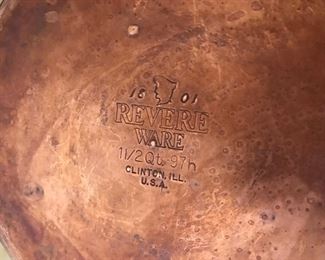 Revere Ware Copper Bottom Cookware 