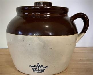 Antique Robinson Ransbottom  Pottery Bean Crock Stoneware #3 