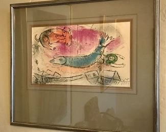 The Blue Fish Lithograph by Marc Chagall 