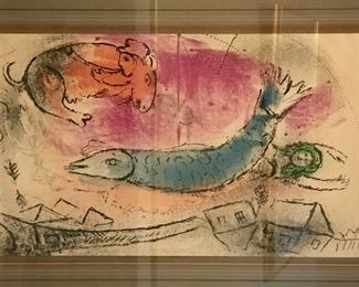The Blue Fish Lithograph by Marc Chagall 