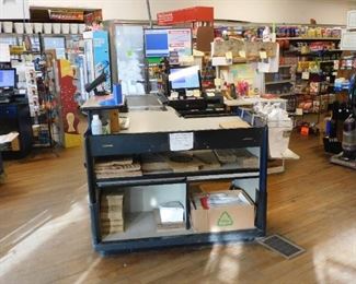 3-Reynolds Corporation Model UL-2 Check -Out Systems, w/rolling belt, display unit, scale, scanner, cash drawer, total unit is 12 ft. long, (one unit new in storage)