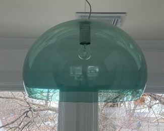 Classic 70’s large green bowl pendant light 