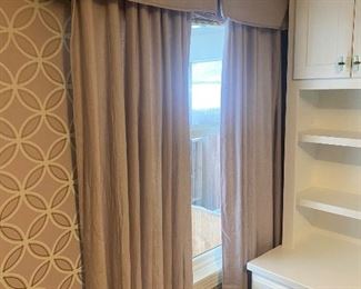 Two sets of drapes with valances