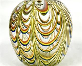Dominick Labino Signed Art Glass Vase 1972