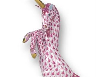 Herend Pink Fishnet Unicorn