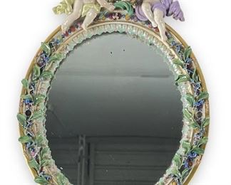 Antique Meissen Mirror w/ Cherubs