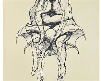 Rico LeBrun Original Ink Drawing on Paper