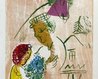 Marc Chagall "David" Woodcut w/ Collage Poems