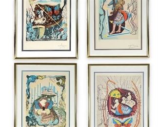 Salvador Dali Papillons Anciennes Suite (4) Lithos