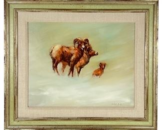 George Dick 'Rams' Oil On Board